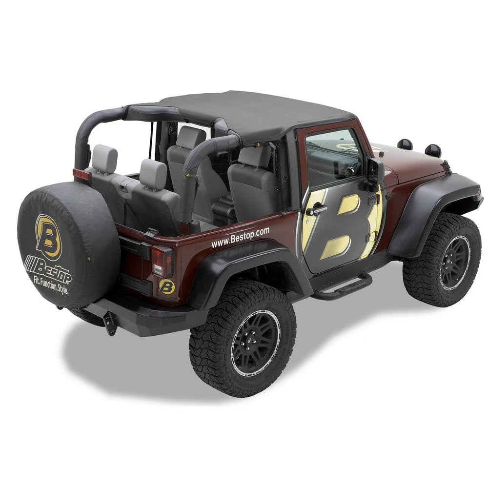 Black Diamond Header-style Bikini Top for Wrangler JK 2-Door U2535