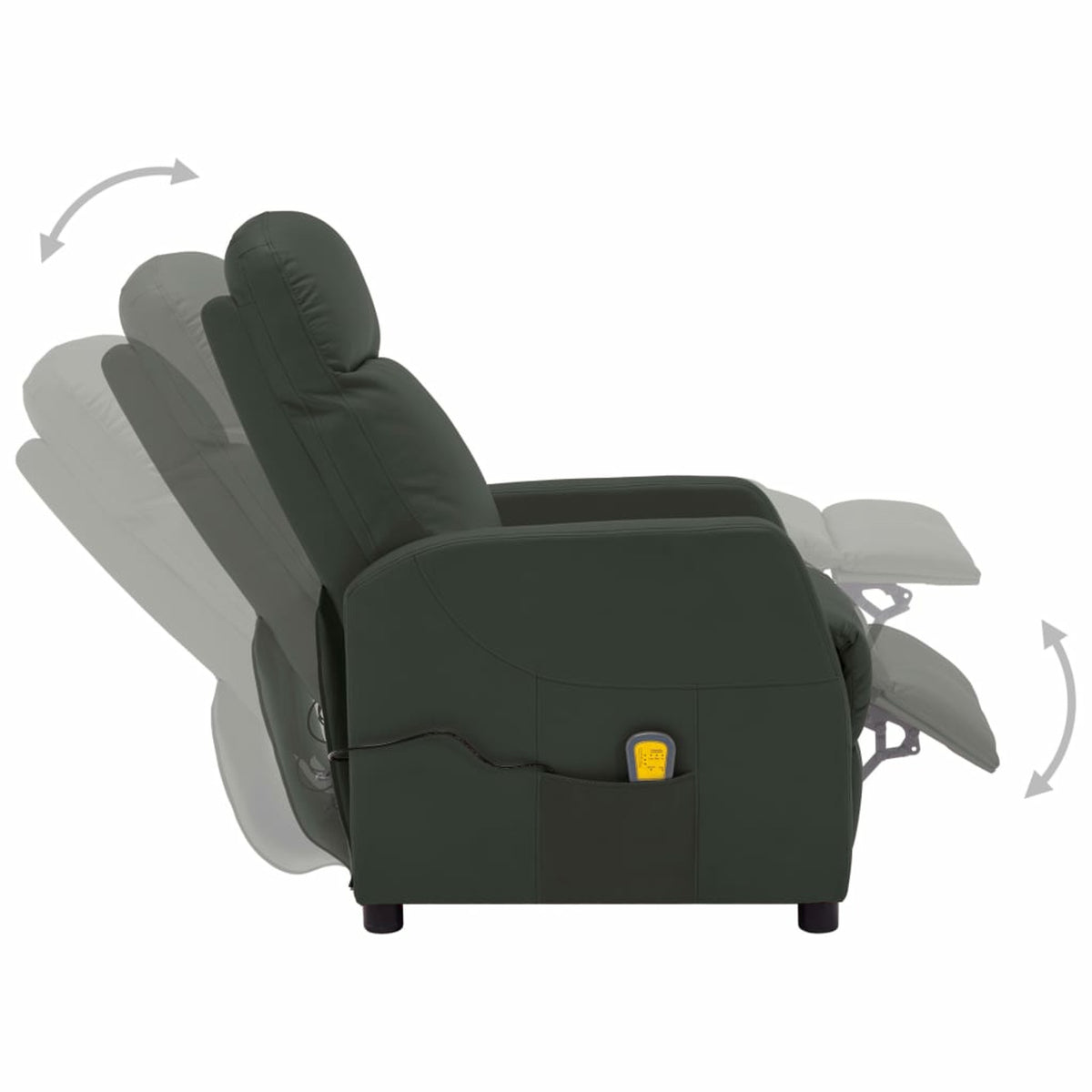 Faux Leather Massage Reclining Chair with Adjustable Footrest and Side Pocket V8946