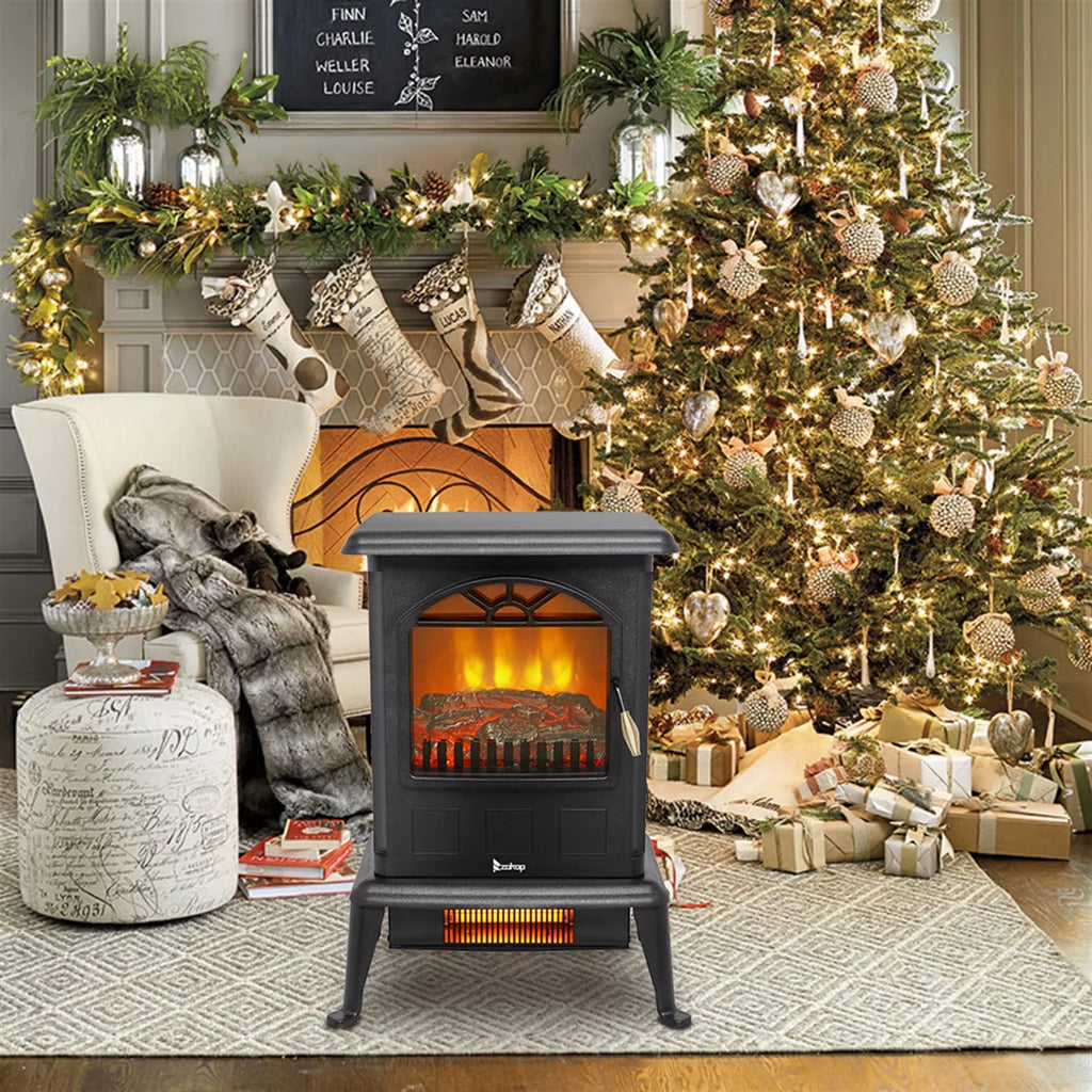 16.6" Freestanding Infrared Space Heater with Realistic 3D Flame Effect K728840
