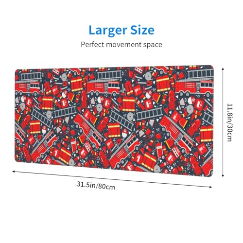 Large Gaming Mouse Pad 31.5 x 11.8in Desk Keyboard Pad with Non-Slip Rubber Base Stitched Edges K136