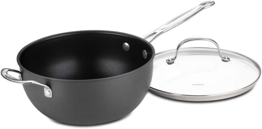 Nonstick Hard-Anodized 4-Quart Chef's Pan with Glass Cover P53932