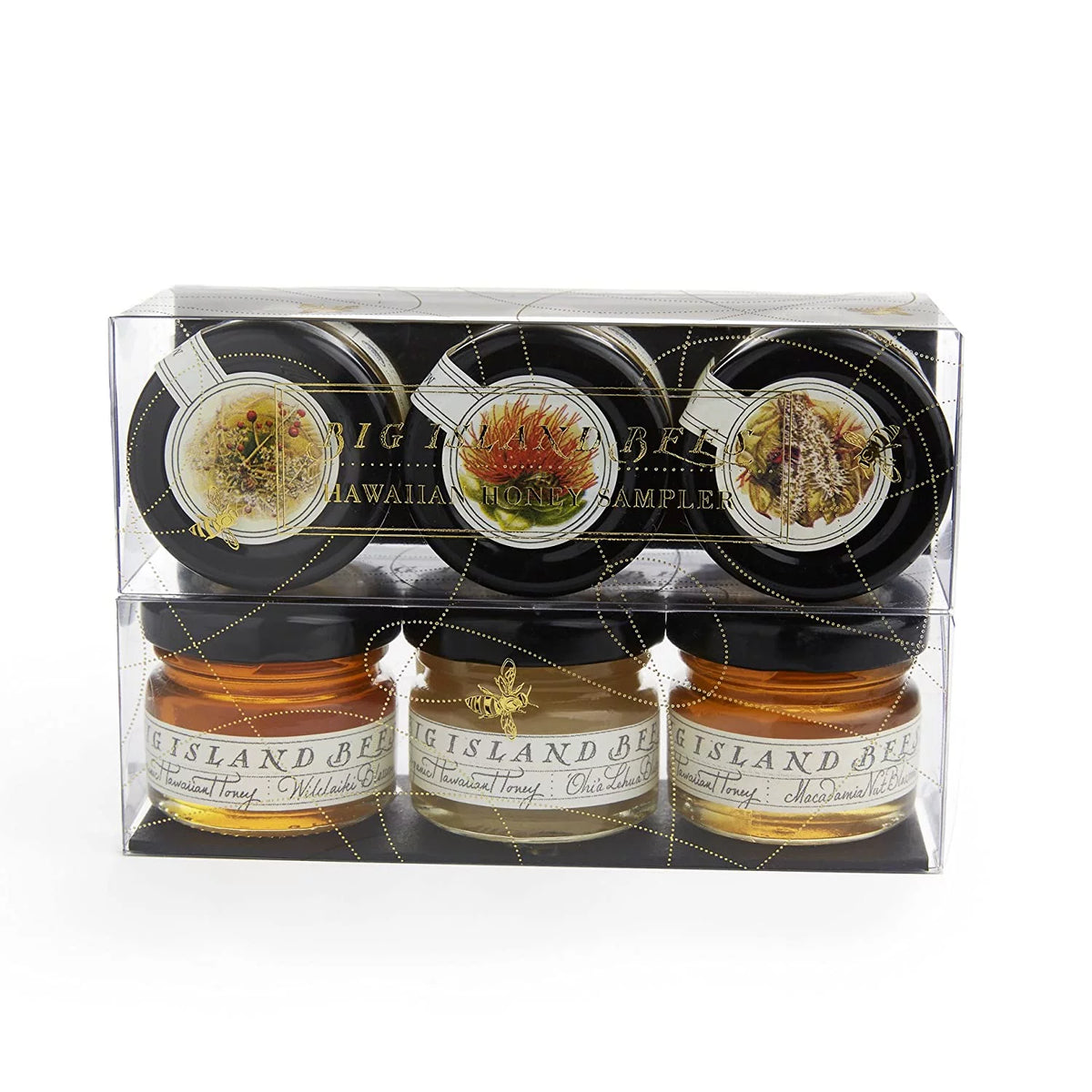 Mini Raw Honey Gift Set, Hawaiian Honey Sampler (1 oz each Glass Jar) A865