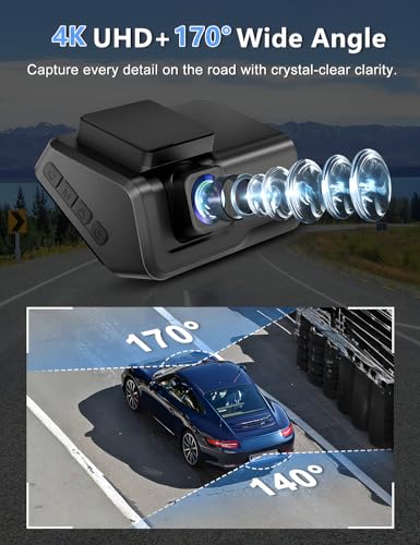4K+1080P WiFi Dual Dash Cam with 3’’ IPS Screen and 64GB Card S6898