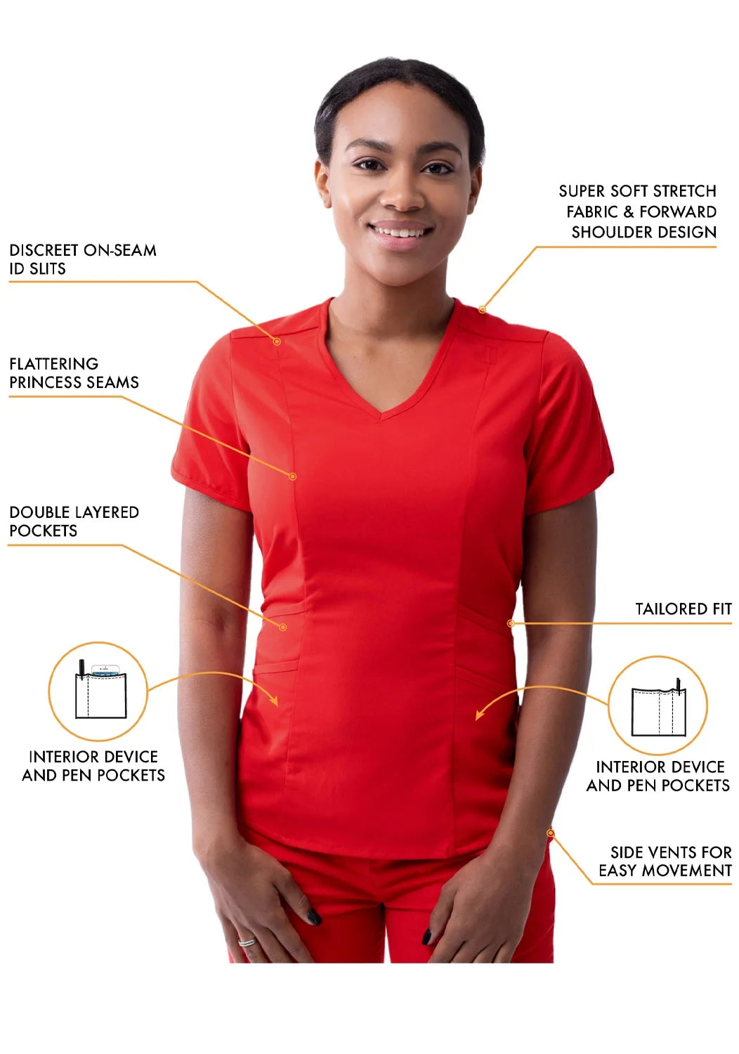 Modern V-Neck Scrub Top & Yoga Jogger Scrub Pants Y994