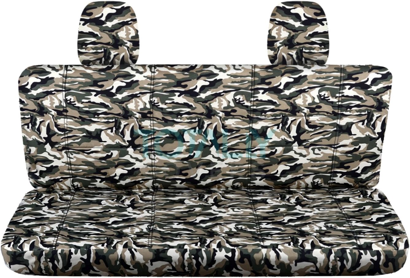 Blue Camouflage Rear 60/40 Split Bench Truck Seat Covers S500