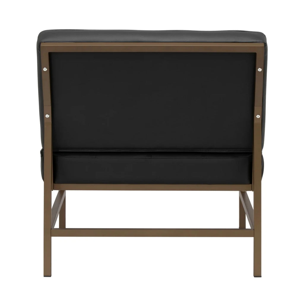 Bronze/Black Bonded Leather Accent Chair with Woven Webbing Seat J117