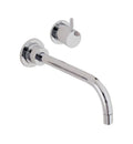 Single Handle Vessel Lavatory Wall Faucet - Antique Brass Flat U297763