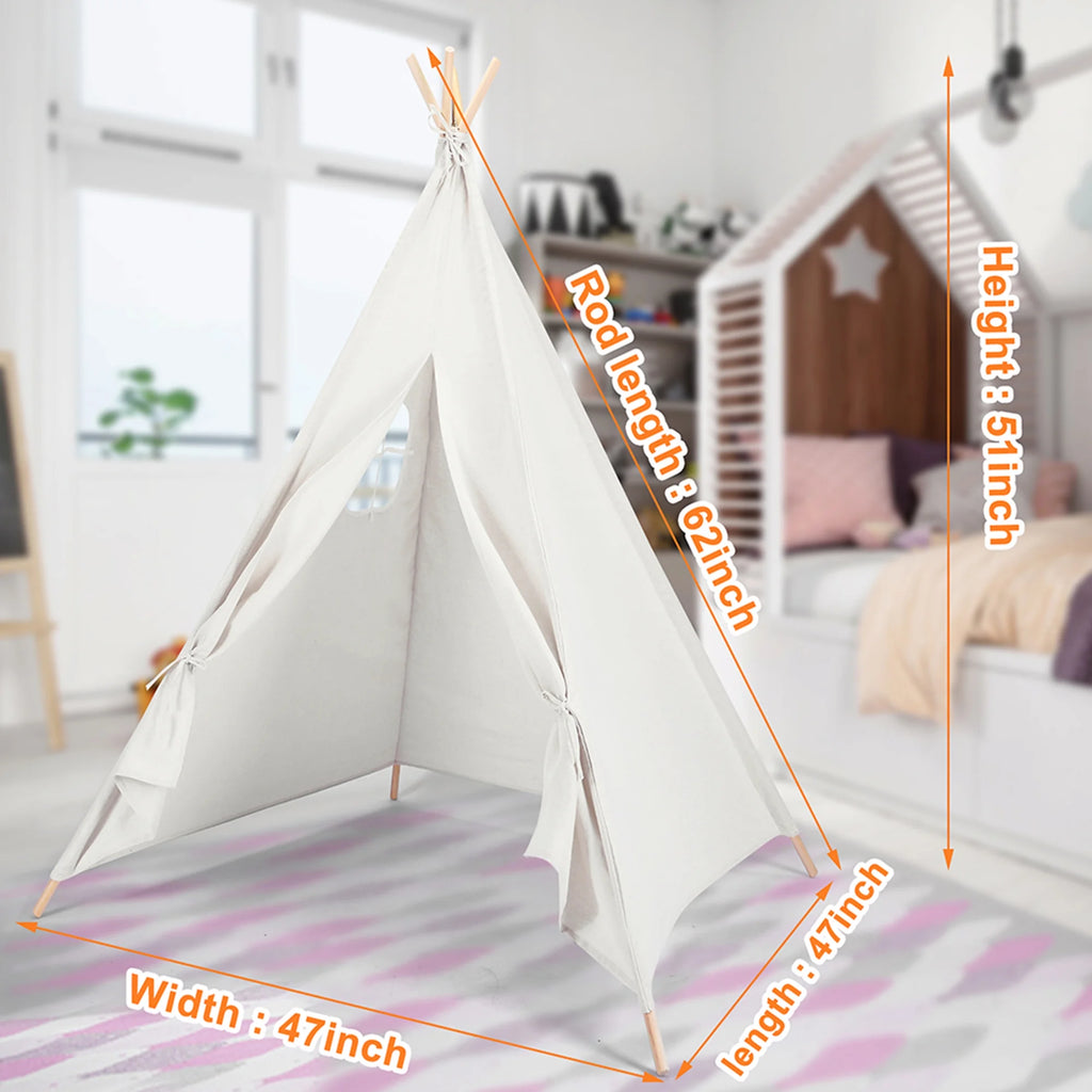 Canvas Teepee Play Tent for Kids W16451