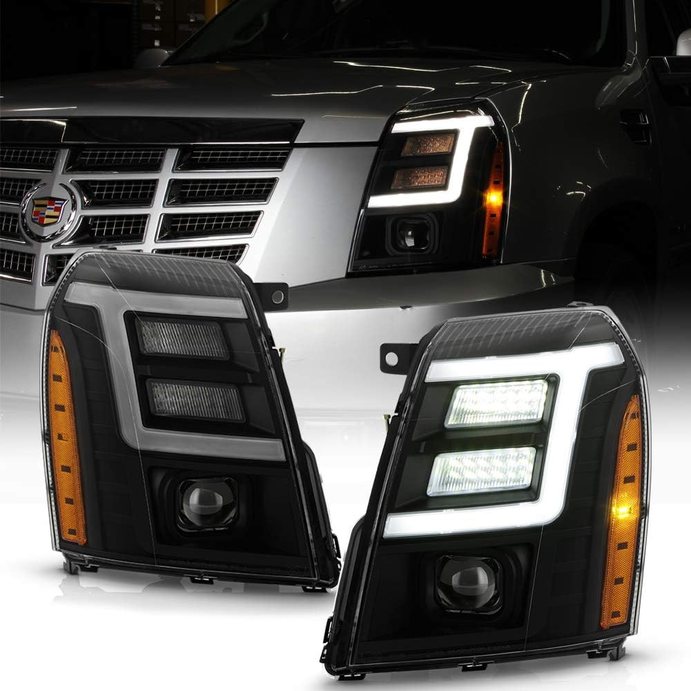 Black Smoked Housing LED Projector Headlights Pair D482469
