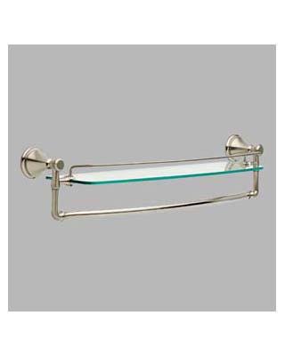 Polished Nickel Glass Shelf with Bar C54002