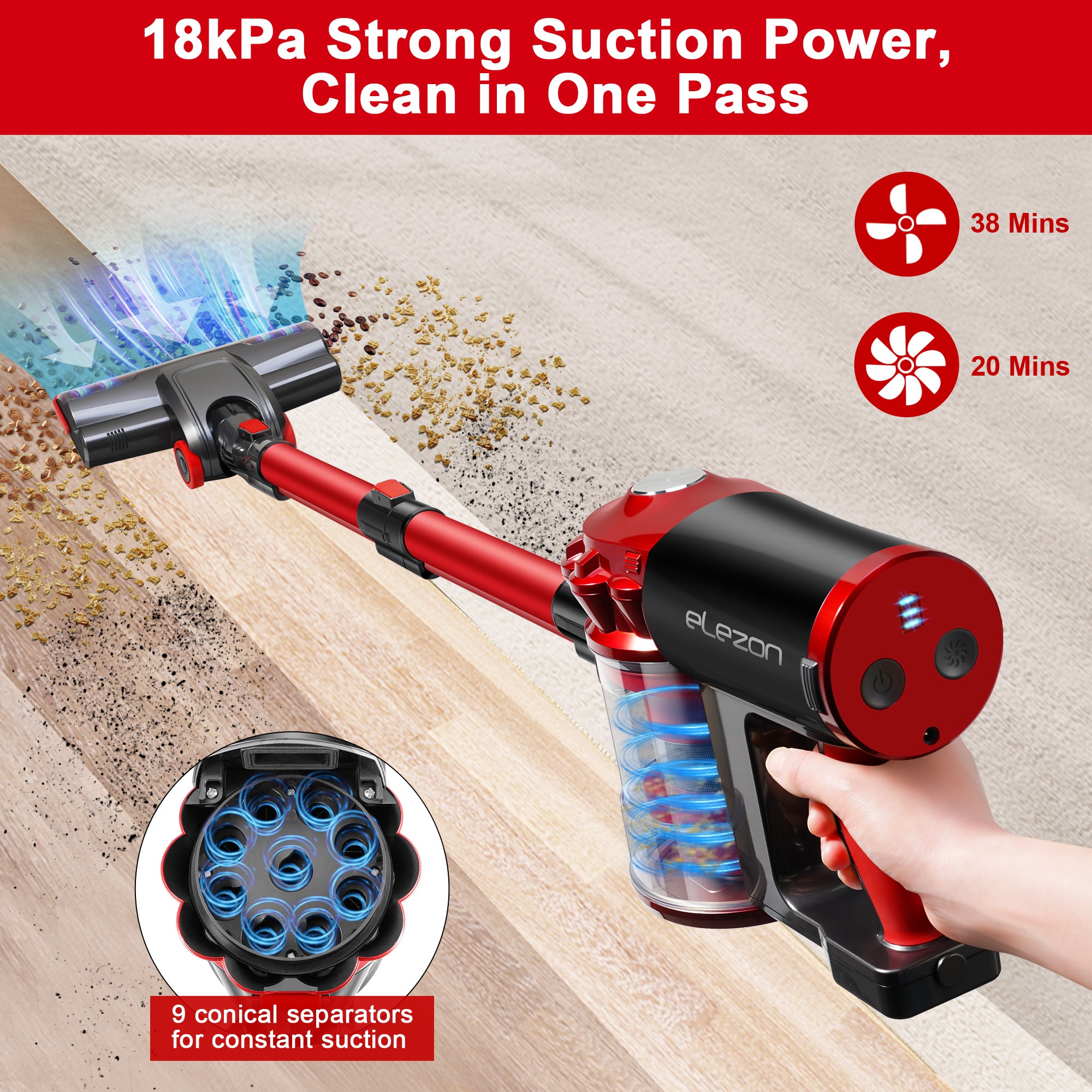 Cordless Bagless Lightweight Stick Handheld Vacuum Cleaner T604683
