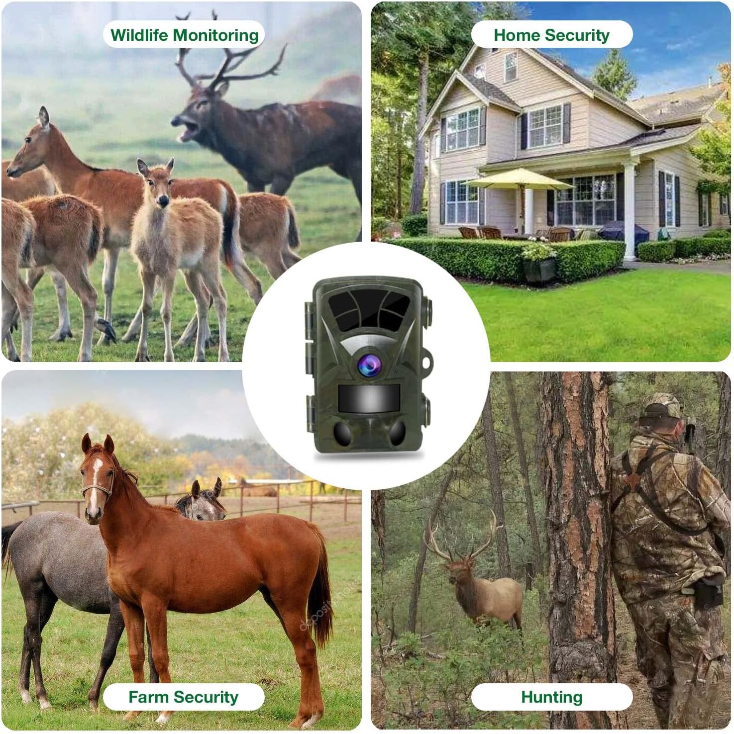 4K 32MP Trail Camera with Night Vision 65ft 110° Wide Angle O5783