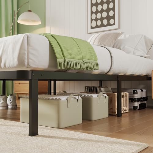 Black 14 Inch Metal Platform Bed Frame L9500