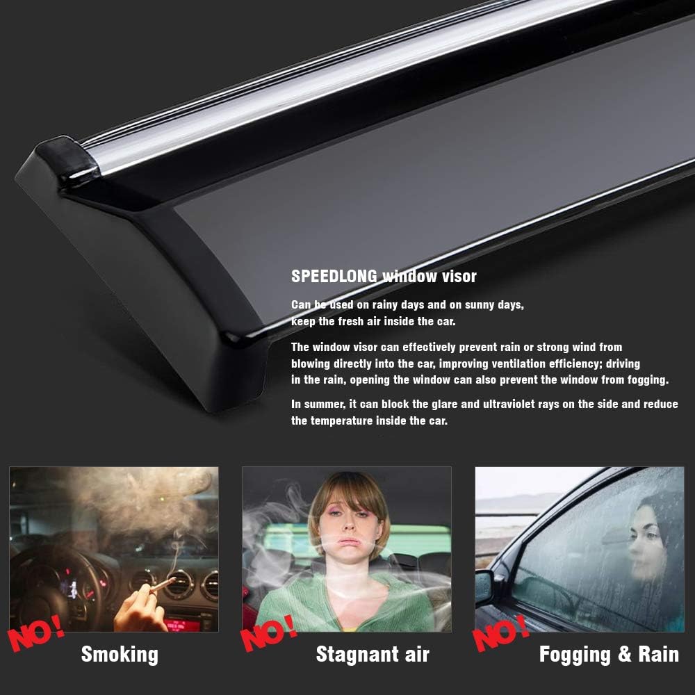 Car Window Visor Vent Shade Deflector Sun/Rain/Fog Guards A26321
