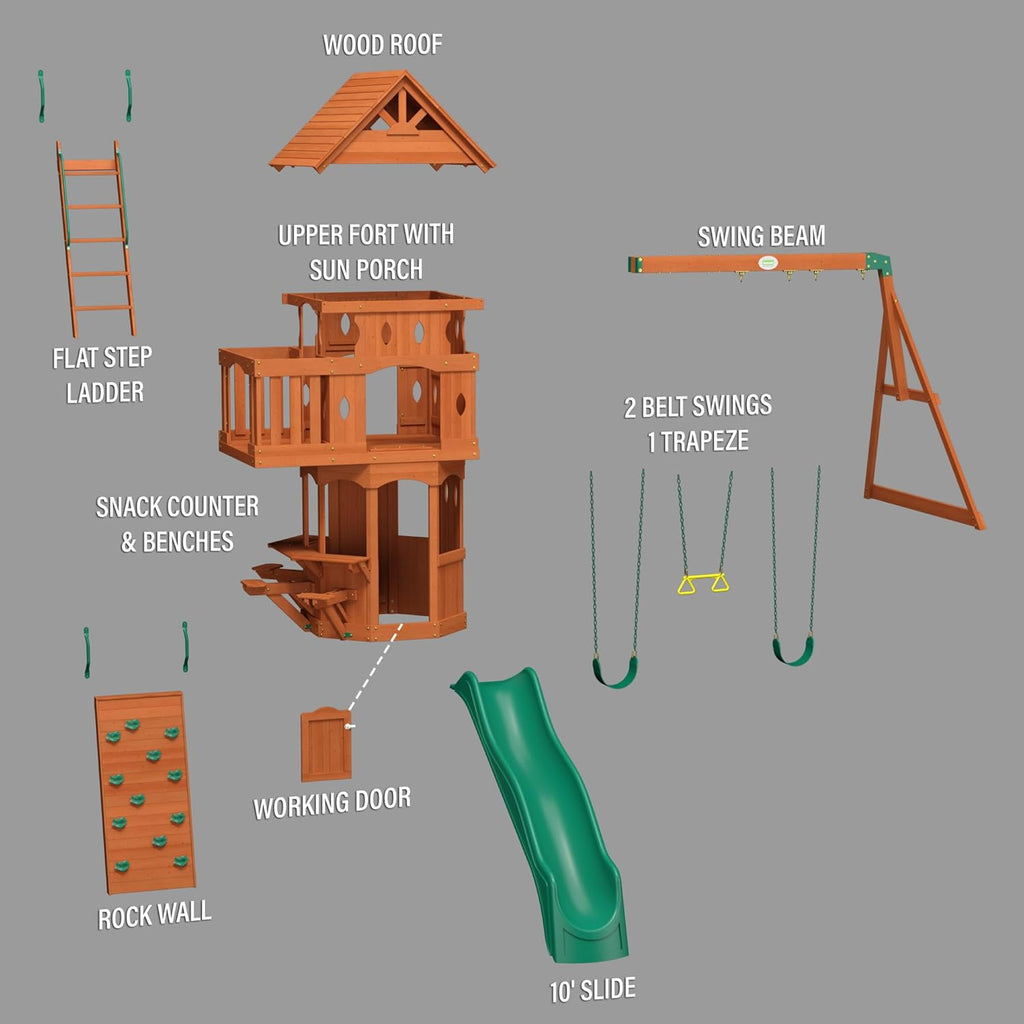 Cedar Wood Playset Swing Set R74971