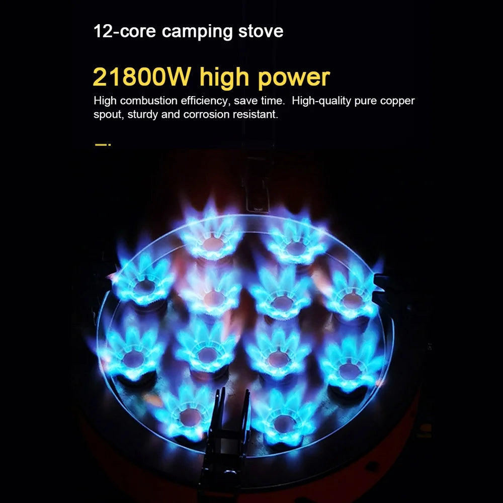12 Core Windproof Backpacking Stove with Piezo Ignition B97781