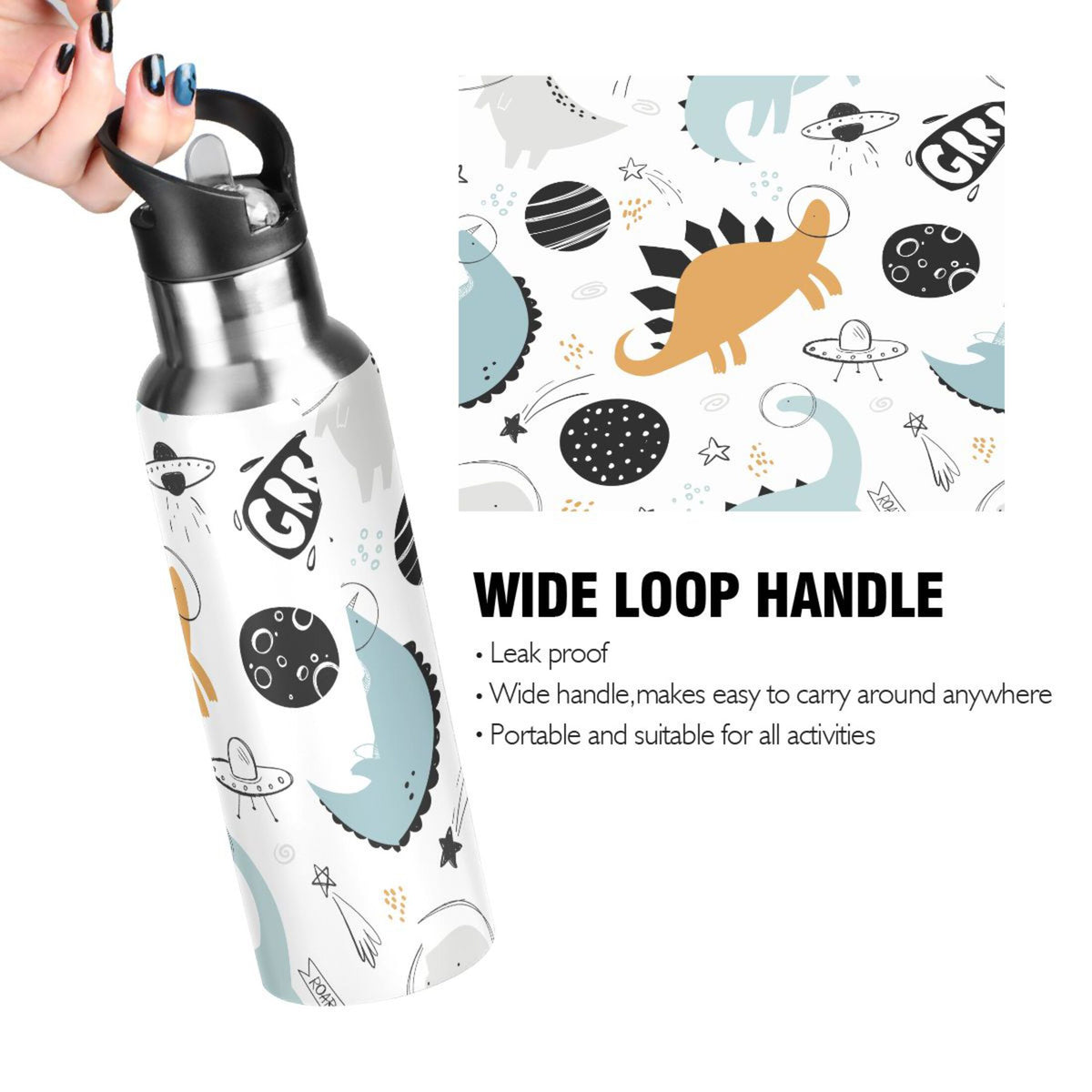 Stainless Steel Insulated Water Bottle with Straw Lid S8876