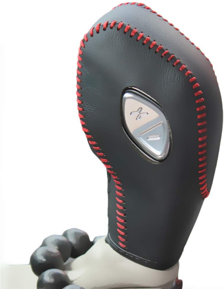 Black Leather Gear Shift Knob Cover Pack of 2 T7811