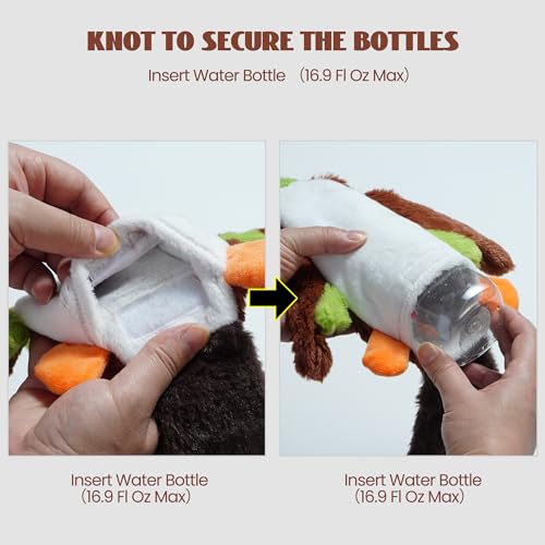 2-in-1 Crinkle Dog Toys, 20.5" Large Size Stuffless Dog Toys A6277