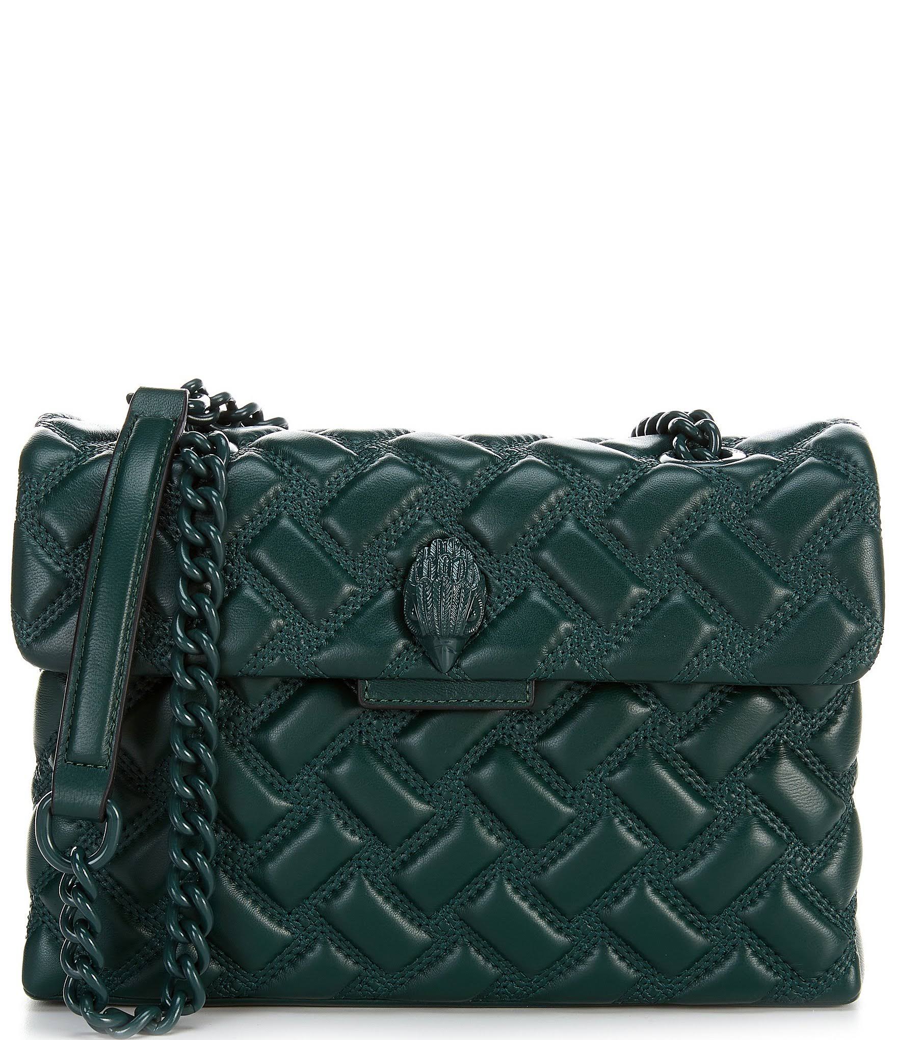 Dark Green Quilted Shoulder Bag U721