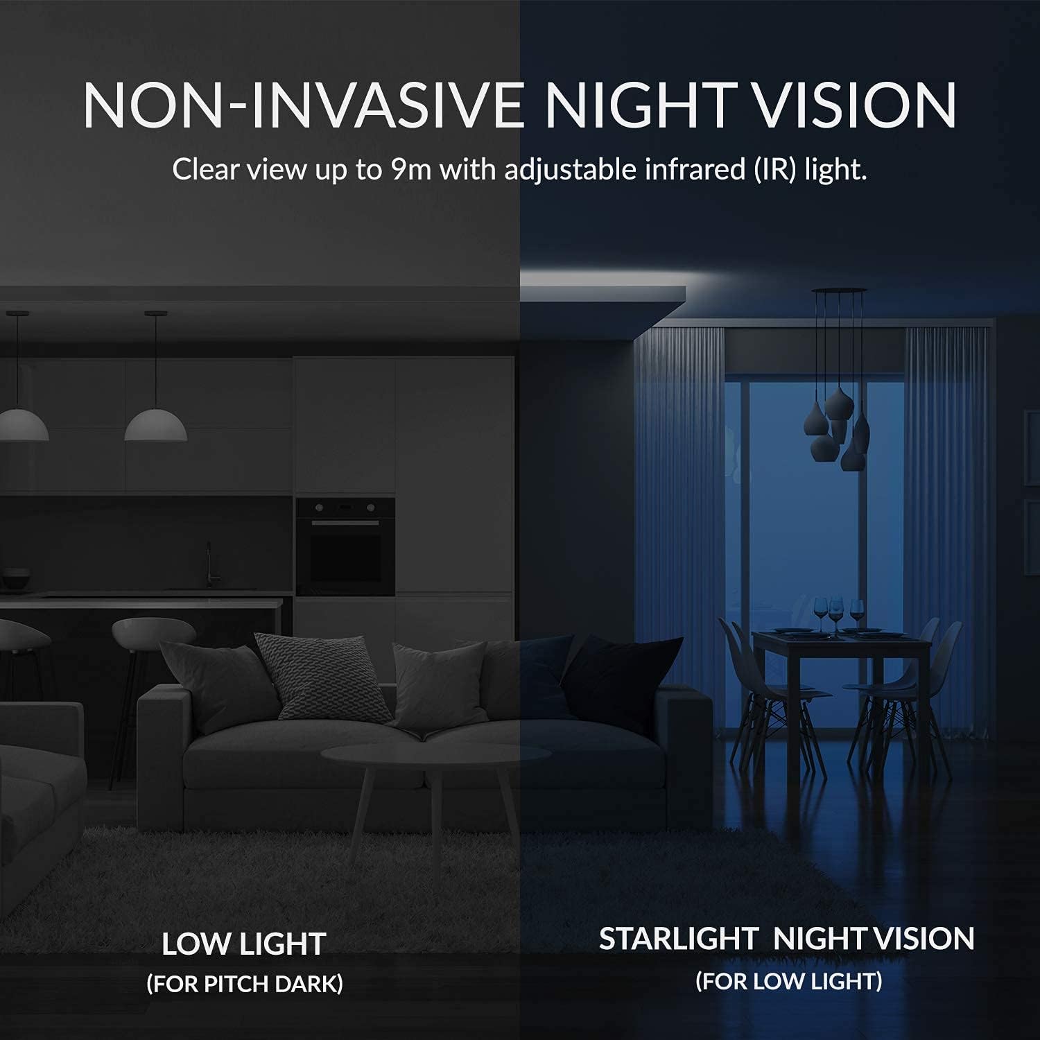 2K WiFi Indoor Security Camera 360-degree with Night Vision, 2-Way Audio, 2pc W388