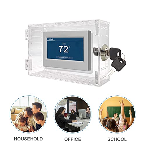 Acrylic Clear Large Thermostat Lock Box with Key, 7.3 x 4.7 x 2.2 inch M656