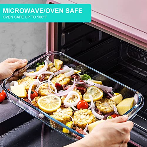 8-Pieces Rectangular Glass Baking Dish Set with Lids L994199