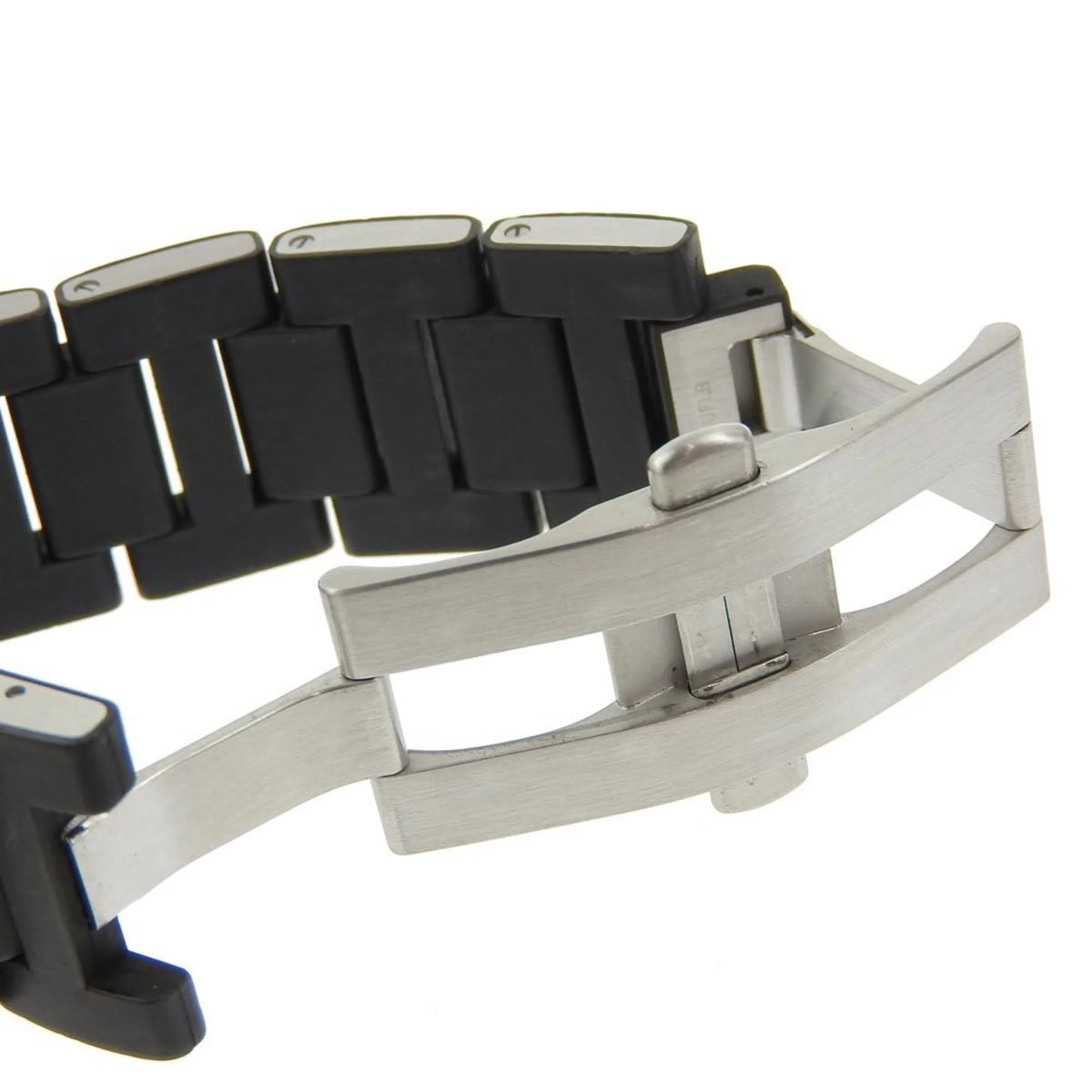 Pre-Owned Stainless Steel x Rubber Silver Black Automatic Dial Watch Z801