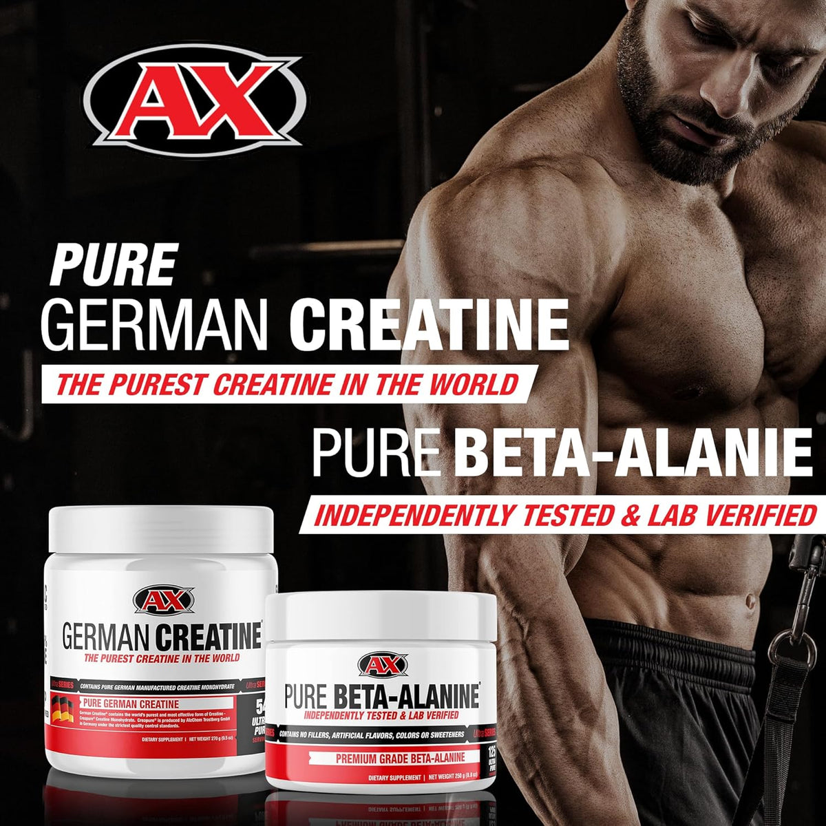 270g Micronized Creatine Monohydrate and 250g Beta Alanine Powder D890