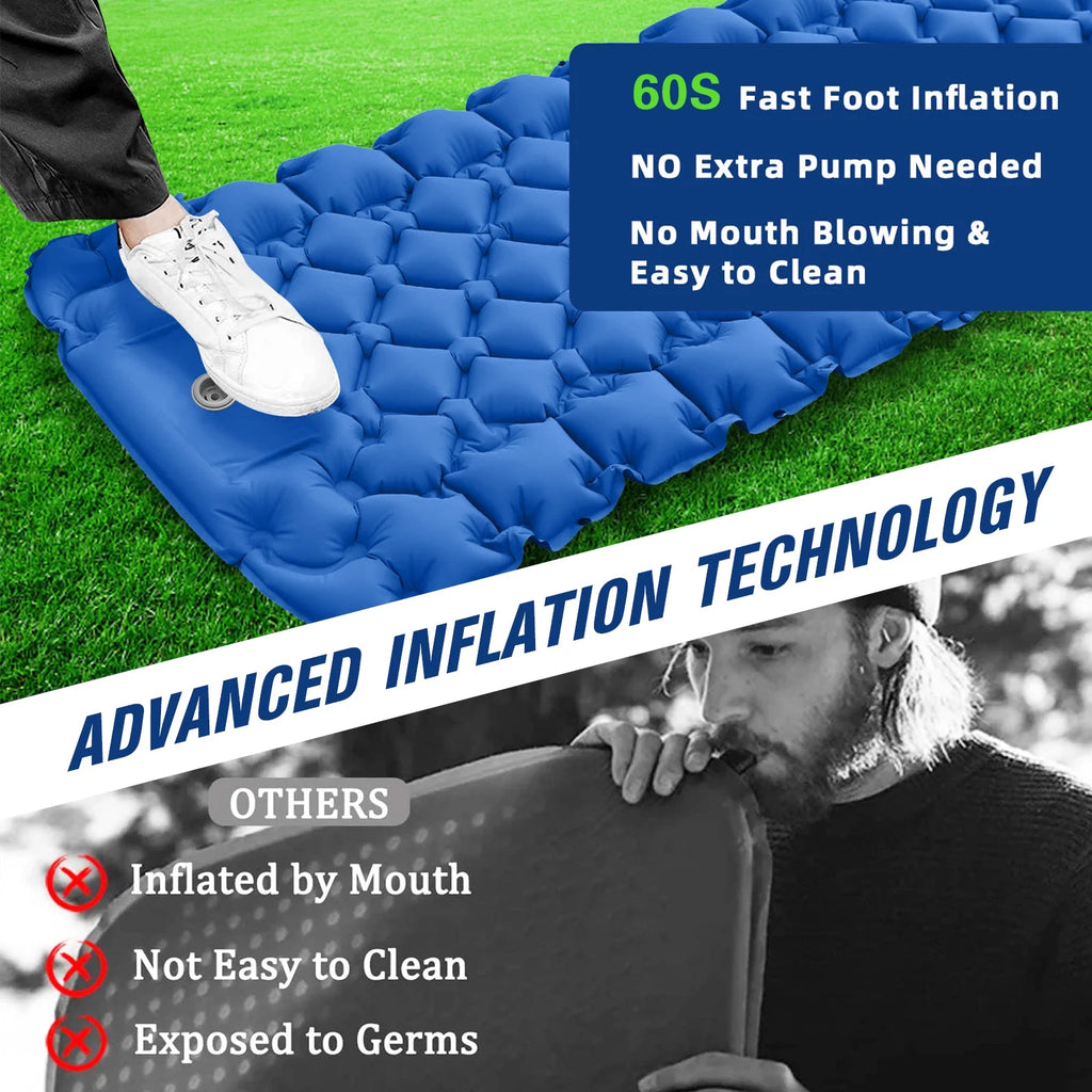 Lightweight Camping Mat with Air Pillow Waterproof Sleeping Pad K22722