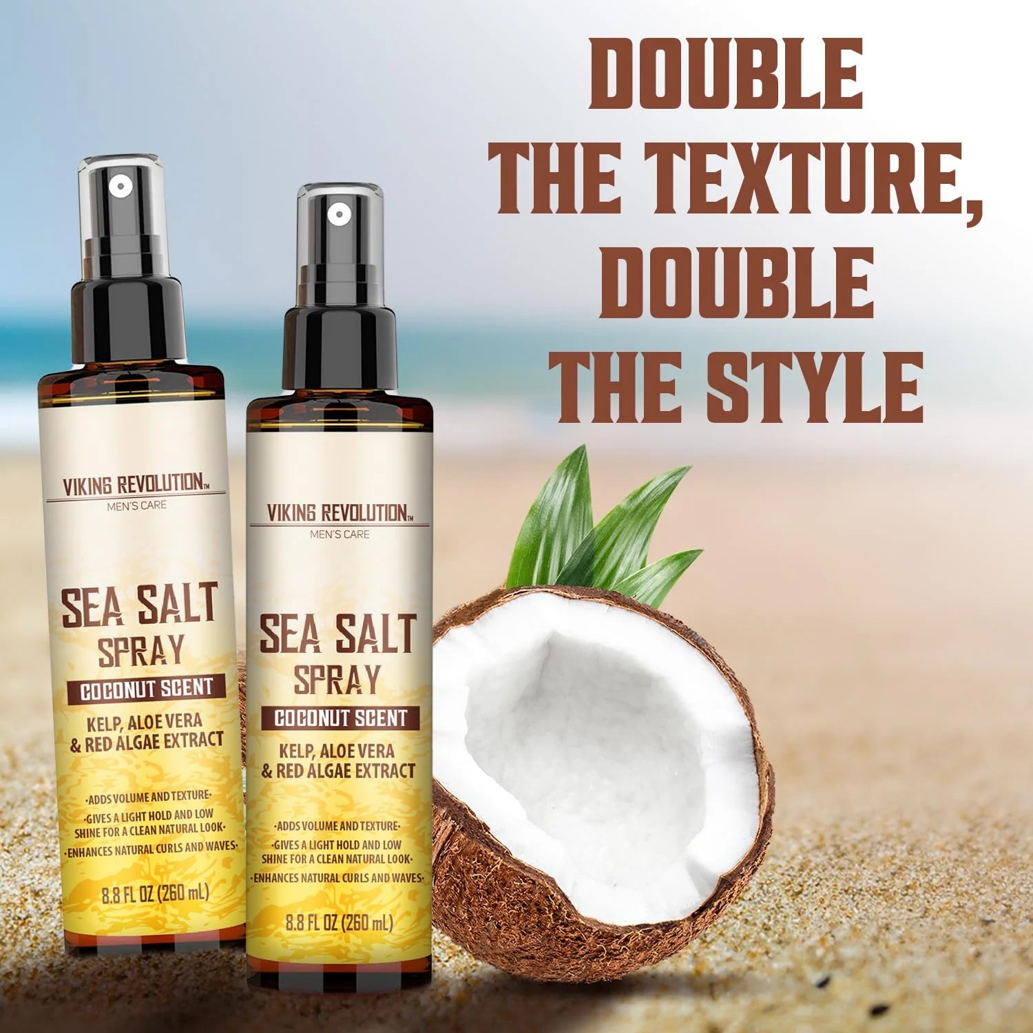 Sea Salt Spray for Hair, Coconut, 8 oz, 2 Packs D417692
