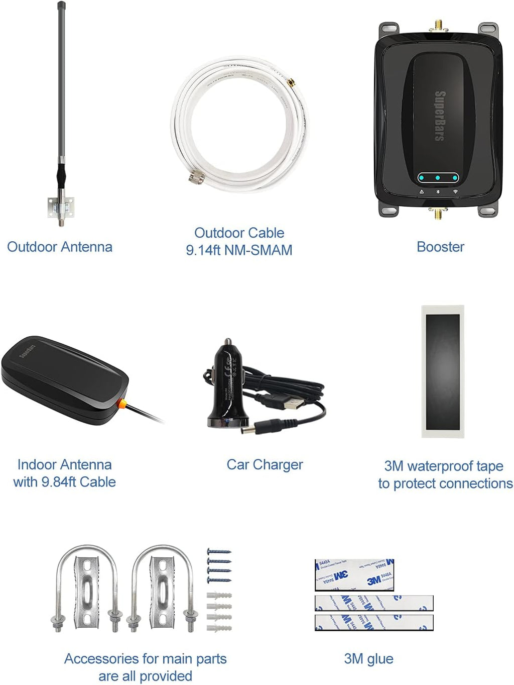 RV Cell Phone Booster and Signal Amplifier with Bendable Antenna O604
