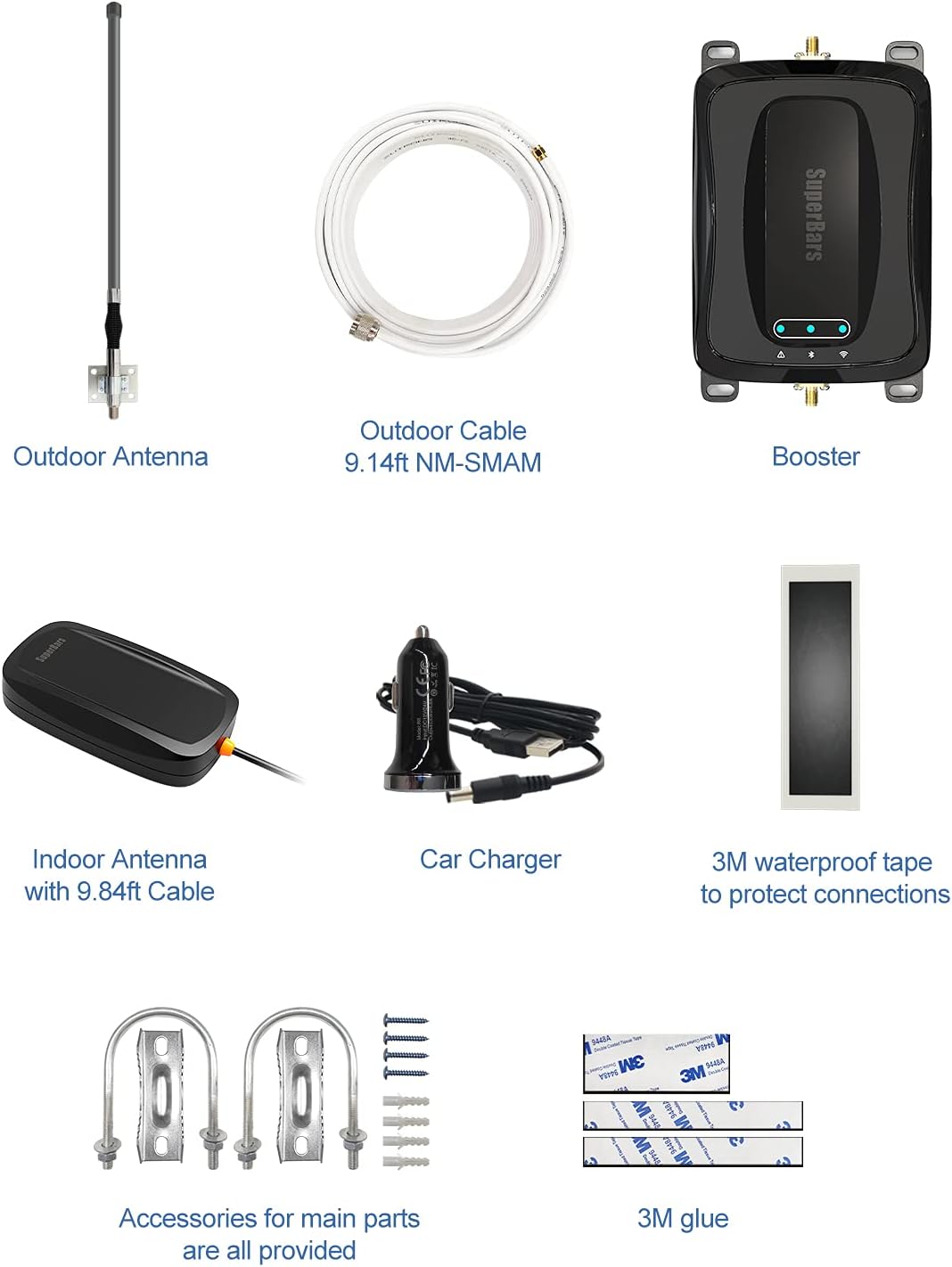 RV Cell Phone Booster and Signal Amplifier with Bendable Antenna O604