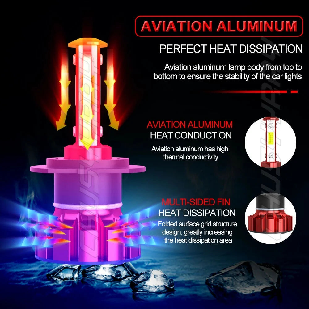 6000K LED Headlight and Fog Light Bulbs Combo Y939322