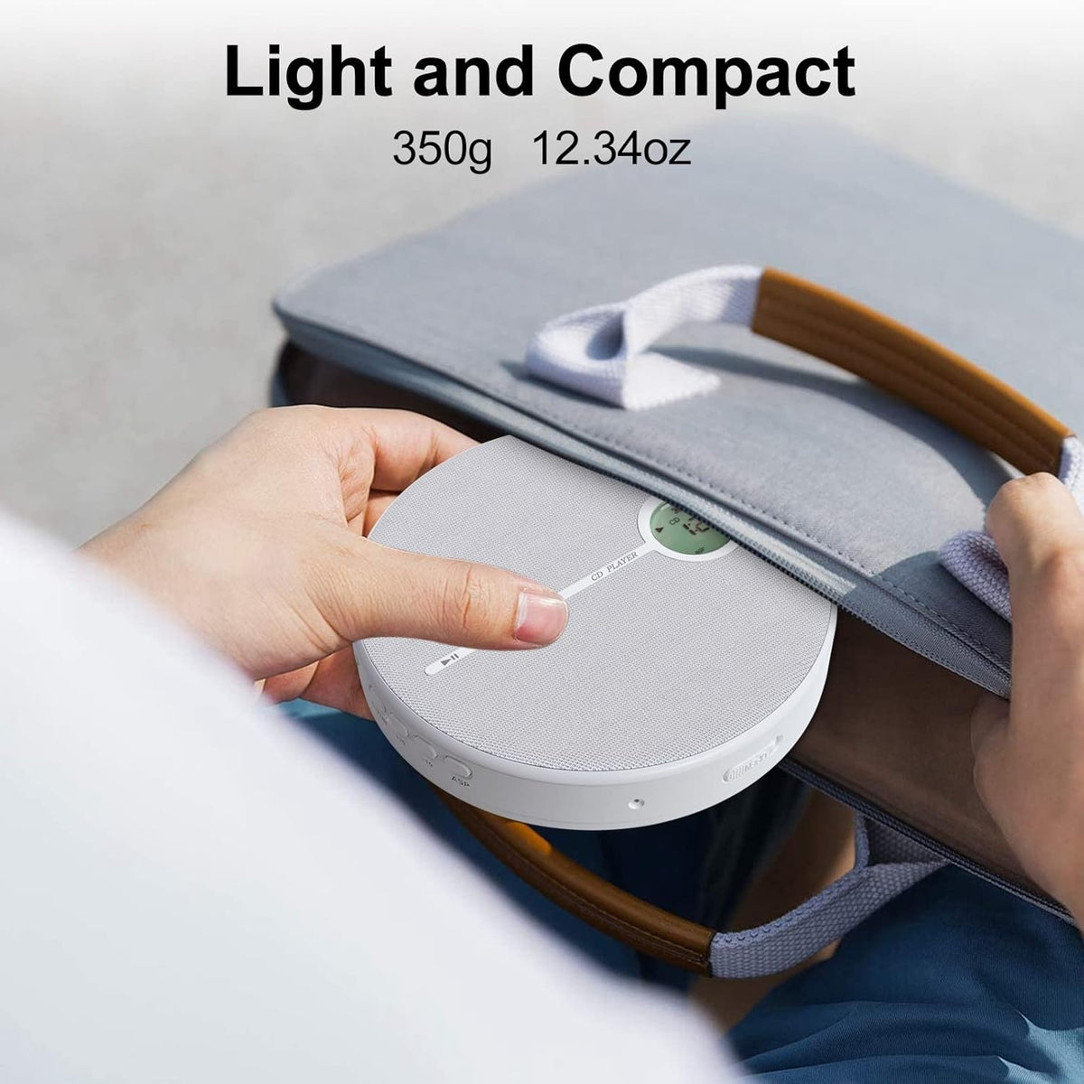 Rechargeable CD Player with Bluetooth, Gray, Pack of 2 W48863
