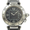 Pre-Owned Stainless Steel x Rubber Silver Black Automatic Dial Watch Z801