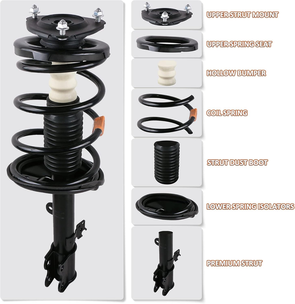 Rear Pair Complete Strut Assembly for 1992-1996 Toyota Camry E8801