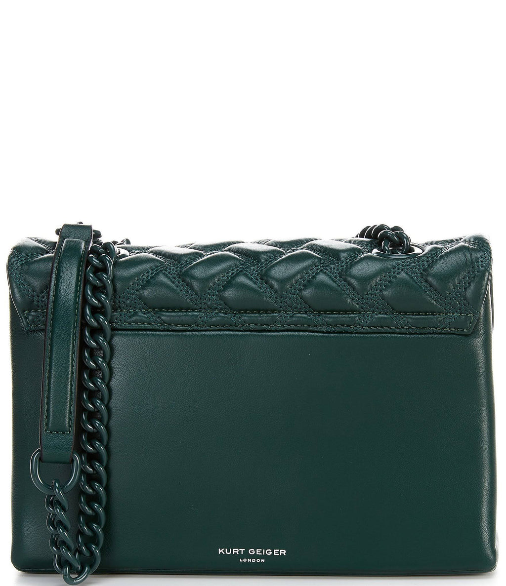 Dark Green Quilted Shoulder Bag U721