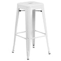 White Backless Metal Barstool E73486