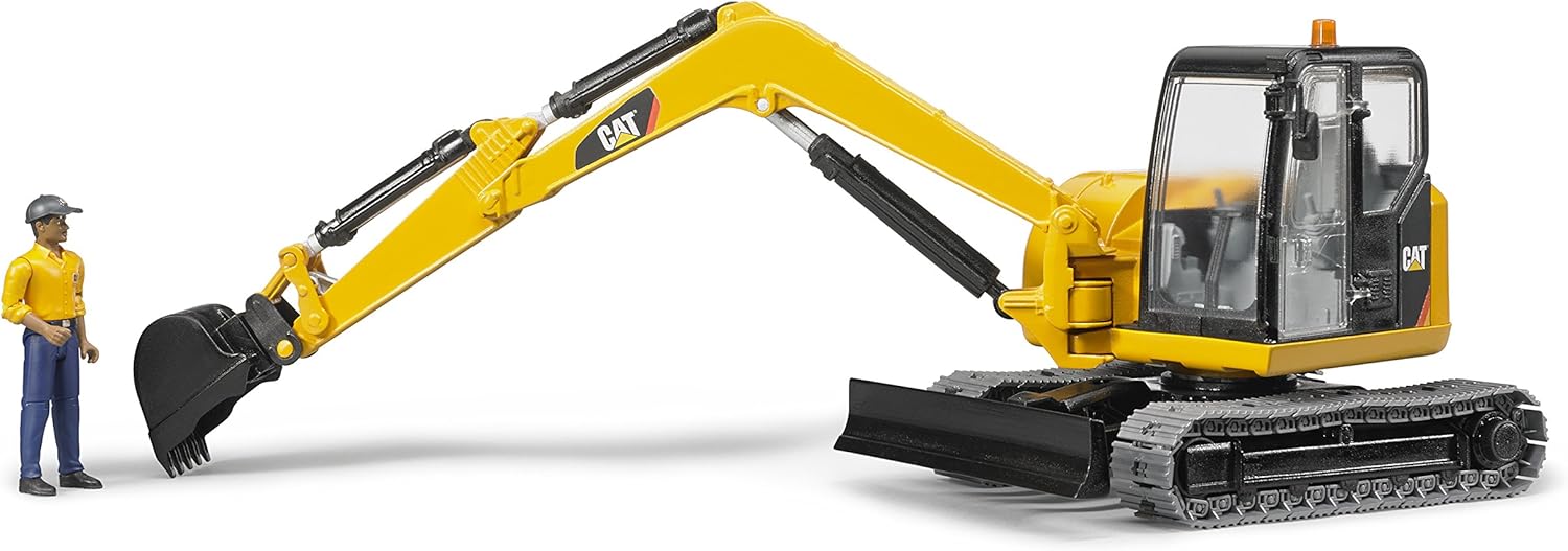 Cat Mini Excavator with a Worker W5685