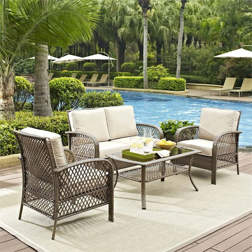 4 Piece Wicker Patio Sofa Set R12702