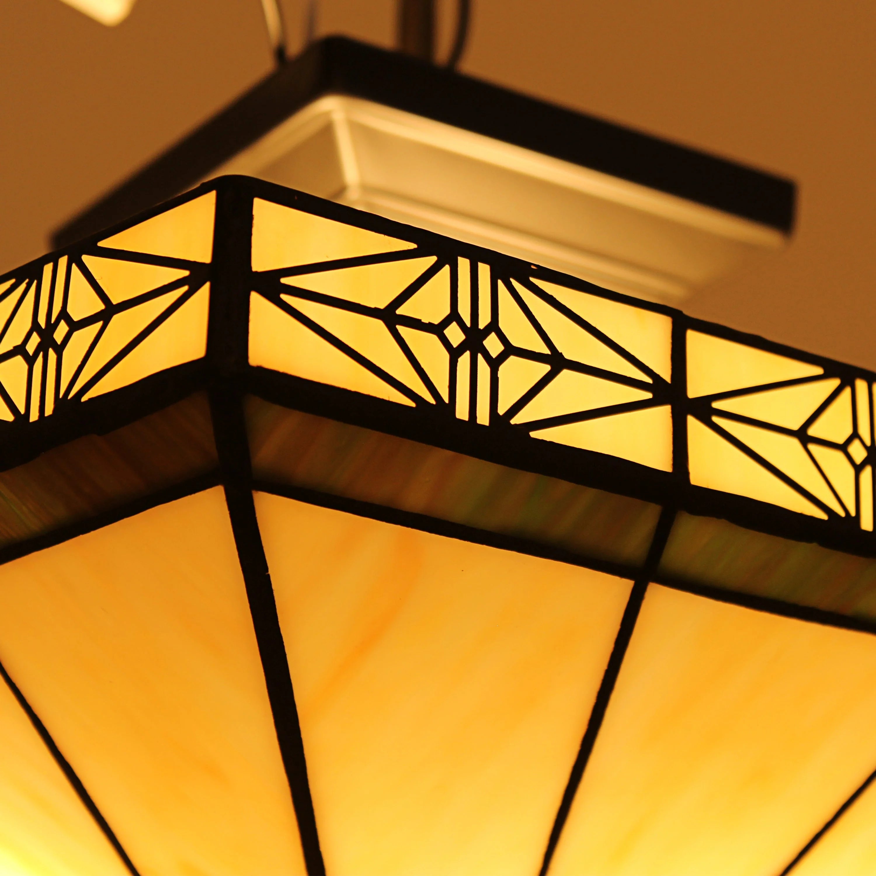 Tiffany-Style 2 Light Mission Semi-Flush Ceiling Fixture G152728