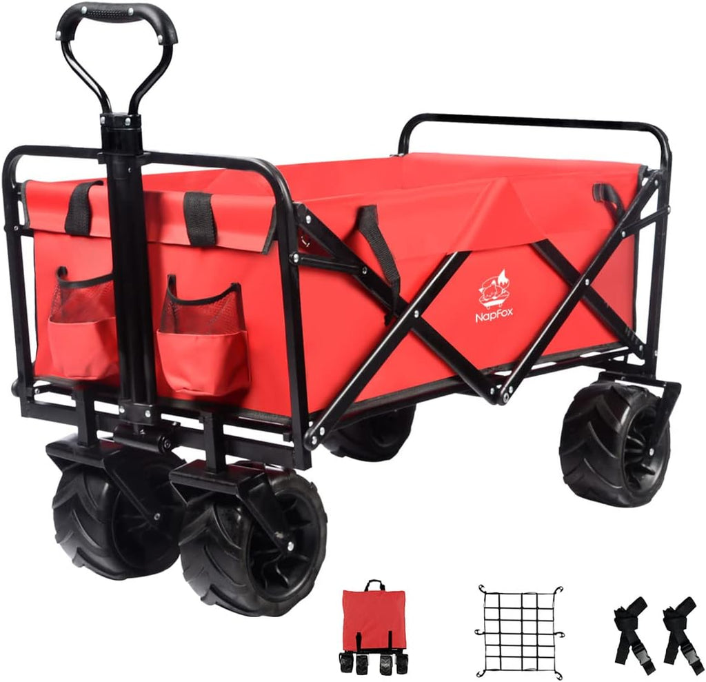Black Heavy Duty Folding Utility Cart with Adjustable Handle O85560