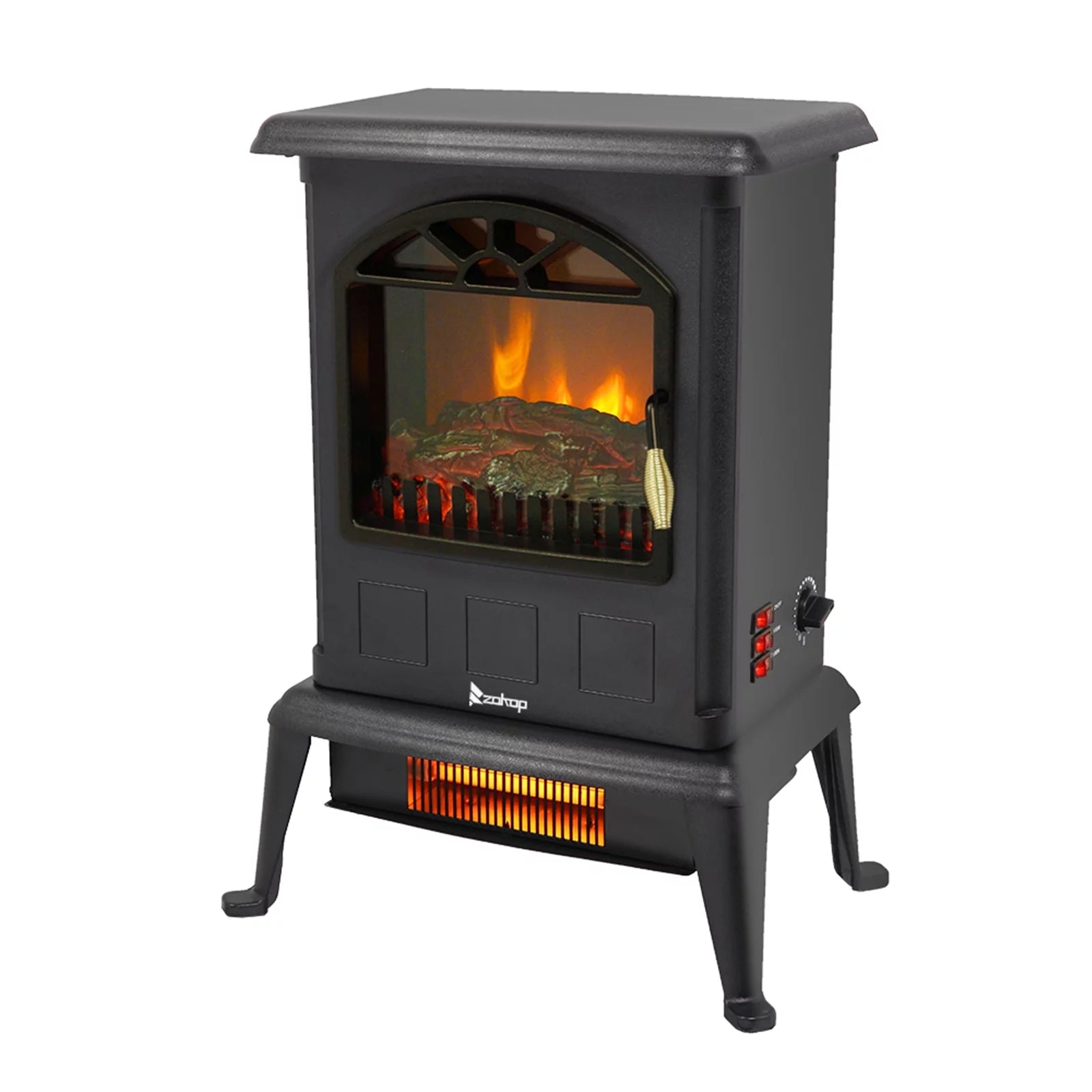 16.6" Freestanding Infrared Space Heater with Realistic 3D Flame Effect K728840