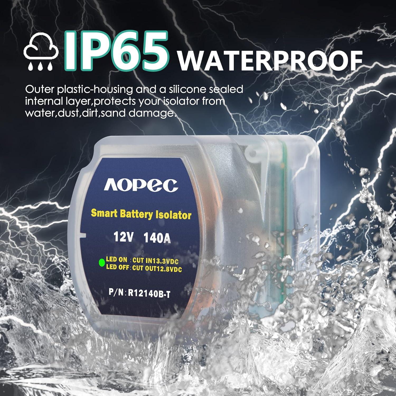 12V 140Amp Smart Waterproof Dual Battery Isolator F513