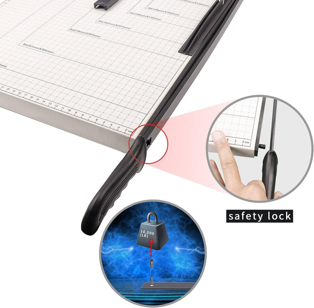 Paper Cutter A3 Guillotine 18” Cutting Length with Guard Rail Safety Blade Lock, 10-Sheet Capacity, Pack of 2 S3051