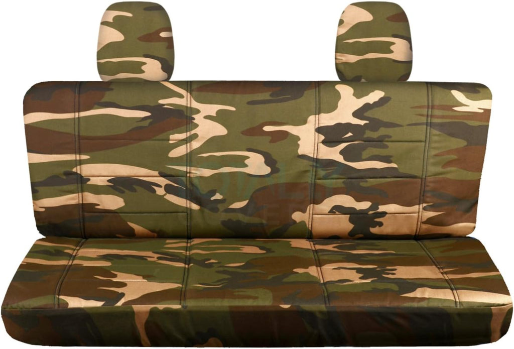 Blue Camouflage Rear 60/40 Split Bench Truck Seat Covers S500