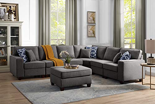 Dark Gray L Shaped Floor Sofa B63301