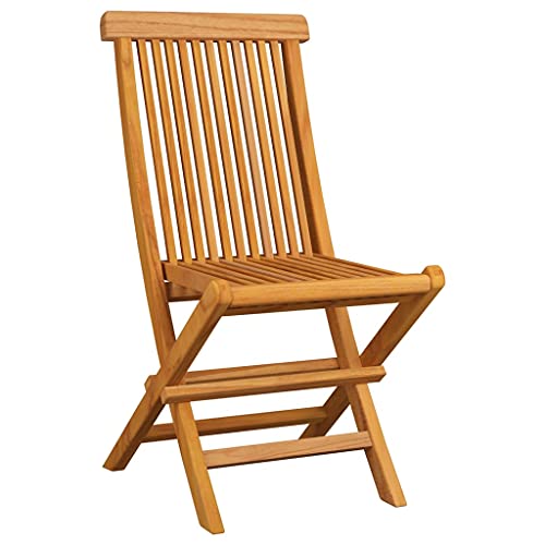 8 pcs Solid Teak Wood Folding Patio Chairs with Taupe Cushions T5799