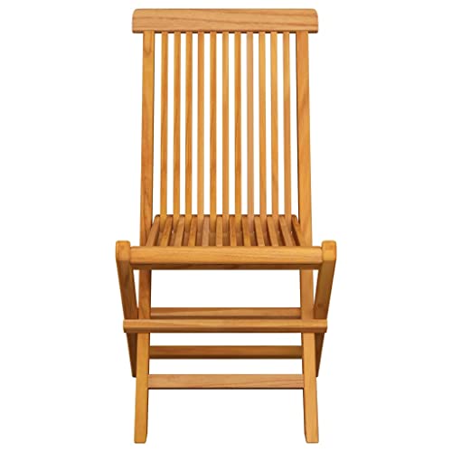 8 pcs Solid Teak Wood Folding Patio Chairs with Taupe Cushions T5799